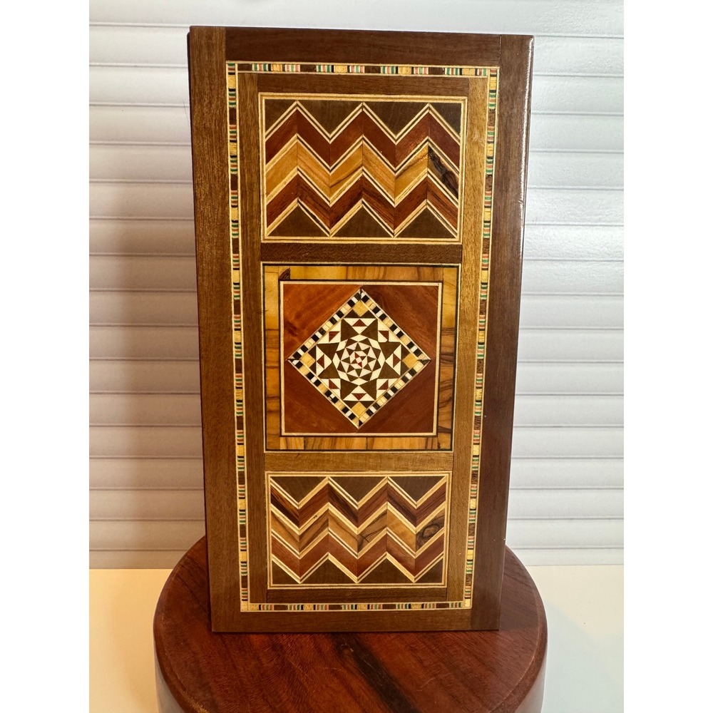 Vintage Syrian Marquetry Wood Inlaid Address Book Mosaic Handmade Wood Book